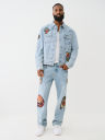 JEANS CORTE DE BOTA BILLY CON PARCHE DESTEÑIDOS