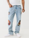 JEANS CORTE DE BOTA BILLY CON PARCHE DESTEÑIDOS