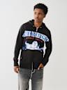 EXAGGERATED ICON RAW TRIM ZIP HOODIE