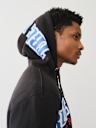 EXAGGERATED ICON RAW TRIM ZIP HOODIE