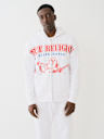 EXAGGERATED ICON RAW TRIM ZIP HOODIE