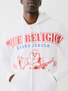 EXAGGERATED ICON RAW TRIM ZIP HOODIE