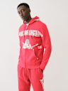 EXAGGERATED ICON RAW TRIM ZIP HOODIE