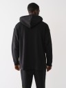 PUFF PRINT RAW HEM HOODIE