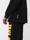 PUFF PRINT RAW HEM HOODIE