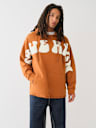 PUFF PRINT RAW HEM HOODIE