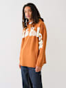 PUFF PRINT RAW HEM HOODIE