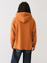 PUFF PRINT RAW HEM HOODIE