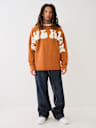 PUFF PRINT RAW HEM HOODIE