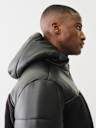 SHERPA FAUX LEATHER PUFFER JACKET