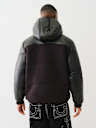 SHERPA FAUX LEATHER PUFFER JACKET
