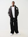 SHERPA FAUX LEATHER PUFFER JACKET