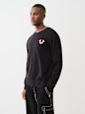 EMBROIDERED LOGO CREW SWEATER