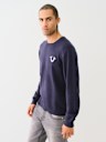 EMBROIDERED LOGO CREW SWEATER