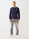 EMBROIDERED LOGO CREW SWEATER
