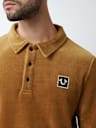 VELVET LONG SLEEVE POLO SHIRT