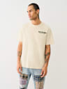 EMBROIDERED WARPED BUDDHA LOGO TEE
