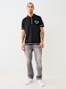 CAMISA TIPO POLO CON HERRADURA Y COSTURA PLANA