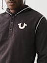 HOODED FLATLOCK HENLEY TEE