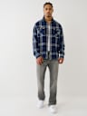 INDIGO PLAID WORKWEAR  SHIRT