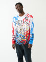 CAMISETA CON FLAMAS Y LOGOTIPO REFLECTANTE DE 02 Y TRUE RELIGION