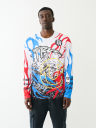CAMISETA CON FLAMAS Y LOGOTIPO REFLECTANTE DE 02 Y TRUE RELIGION