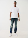 JEANS SKINNY ROCCO 32” CON COSTURA CON AGUJA SIMPLE ROJA