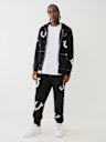 BIG T WARPED PUFF PRINT LOGO ZIP HOODIE
