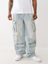 LIGHT WASH BAGGY CARGO JEAN