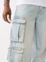 LIGHT WASH BAGGY CARGO JEAN