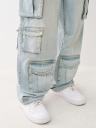 LIGHT WASH BAGGY CARGO JEAN