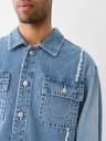 FRAYED BIG T DENIM JACKET 