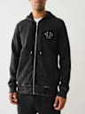 STUDDED LOGO ZIP HOODIE