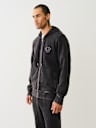 STUDDED LOGO ZIP HOODIE