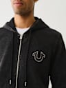 STUDDED LOGO ZIP HOODIE