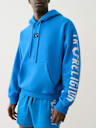 SUDADERA DEPORTIVA CON CAPUCHA, HERRADURA Y LOGOTIPO DE TRUE CEÑIDA