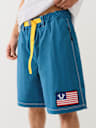 BELTED NYLON TRUE FLAG SHORT