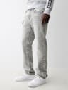 RICKY MESH EMBROIDERED HORSESHOE STRAIGHT JEAN