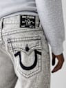 RICKY MESH EMBROIDERED HORSESHOE STRAIGHT JEAN