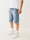RICKY SUPER T DISTRESSED FLAP DENIM SHORT
