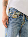 RICKY SUPER T DISTRESSED FLAP DENIM SHORT