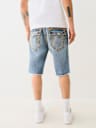 RICKY SUPER T DISTRESSED FLAP DENIM SHORT