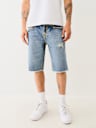 RICKY SUPER T DISTRESSED FLAP DENIM SHORT