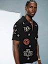 GROOVY EMBROIDERY CAMP COLLAR SHIRT