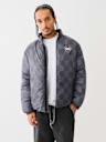 EMBROIDERED CHECKERED PUFFER JACKET 