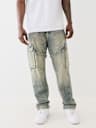 JEANS TIPO CARGO HOLGADOS CON CIERRE, CORREA Y COSTURA BIG T