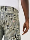JEANS TIPO CARGO HOLGADOS CON CIERRE, CORREA Y COSTURA BIG T
