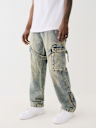 JEANS TIPO CARGO HOLGADOS CON CIERRE, CORREA Y COSTURA BIG T