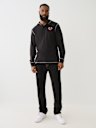 FLOCKED LOGO HOODED HENLEY TEE