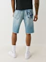 RICKY EMBROIDERED BUDDHA POCKET FRAYED SHORT